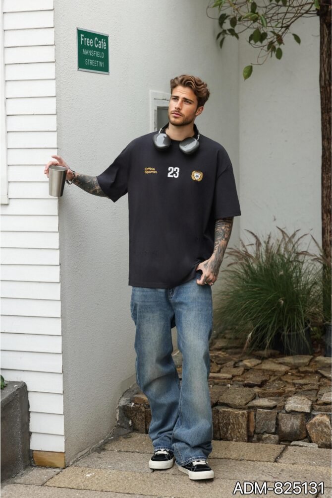 letuswin | 260g Heavyweight Streetwear Tee | Loose Fit Retro Tech Cotton Print | Daily Casual Unisex   #825131 - Image 3