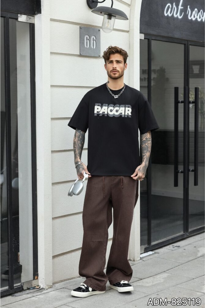 SS25 New Short-Sleeve Tee | Oversized American Vintage Textured Burnout | 210g Outdoor Commuter Essential #825119 - Image 4