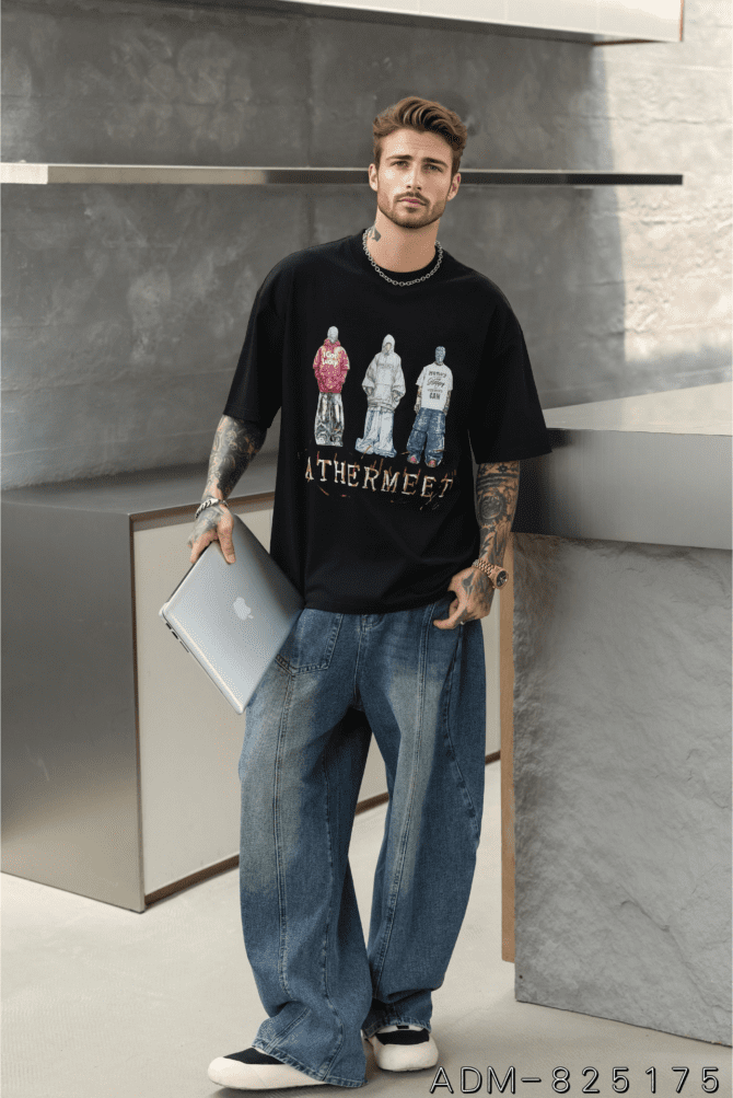 letuswin|New Guochao Short-Sleeve | Loose Fit American Print | Streetwear Daily Rotation #825175 - Image 4