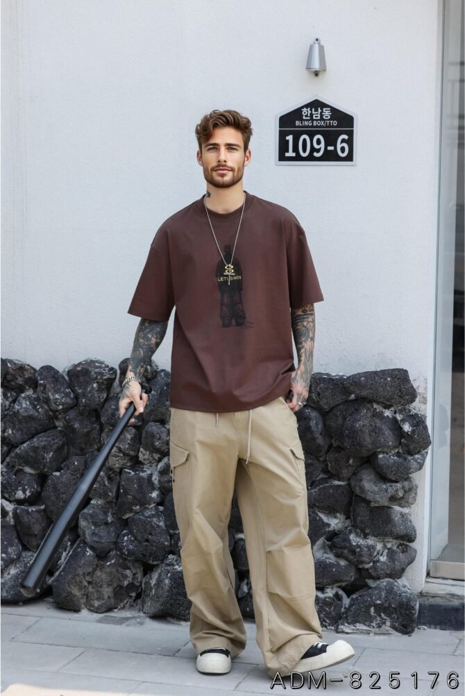 letuswin|New High-Street Short-Sleeve | Loose Fit Vintage Print | Casual Office Appropriate #825176 - Image 2