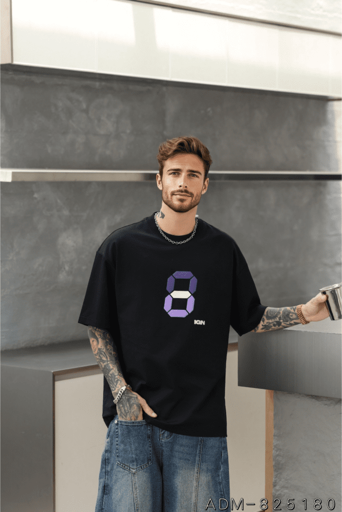 letuswin|Heavyweight Mountain Style Tee | Loose Fit American Foam Print | Unisex Casual Wear #825180