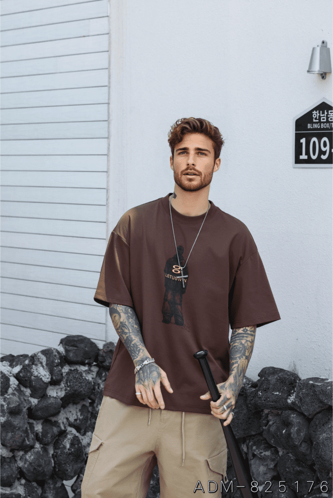 letuswin|New High-Street Short-Sleeve | Loose Fit Vintage Print | Casual Office Appropriate #825176 - Image 6