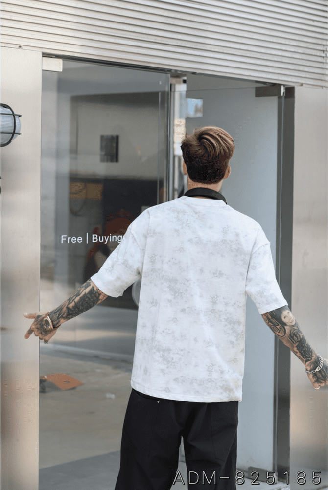 letuswin|New Streetwear Short-Sleeve | Loose Fit Bamboo Cotton Premium | Mountain Print Outdoor Casual #825185 - Image 3