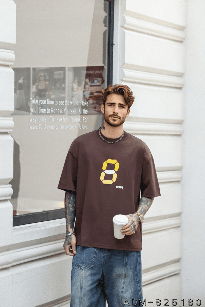 letuswin|Heavyweight Mountain Style Tee | Loose Fit American Foam Print | Unisex Casual Wear #825180 - Image 5