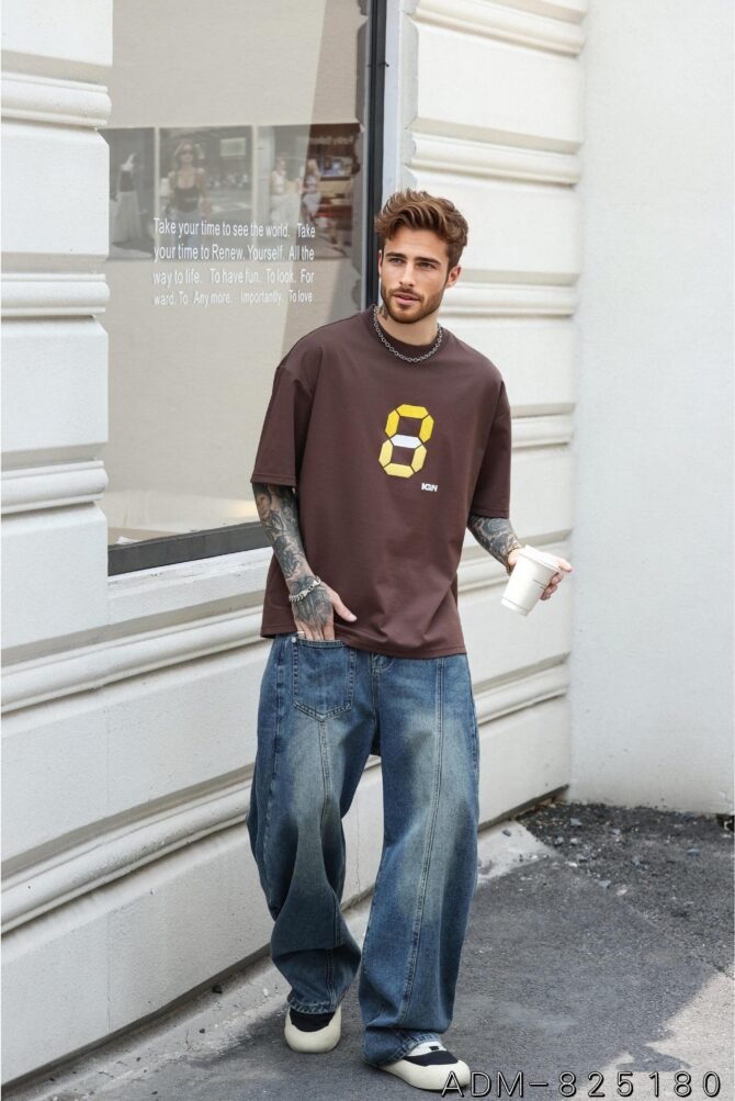 letuswin|Heavyweight Mountain Style Tee | Loose Fit American Foam Print | Unisex Casual Wear #825180 - Image 6