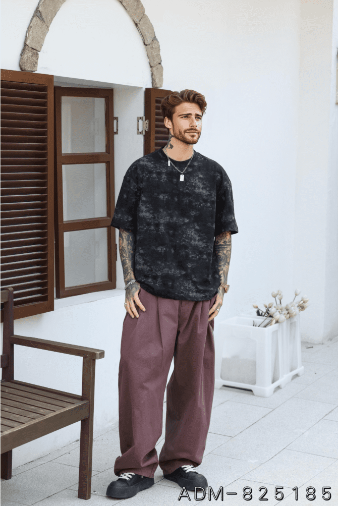 letuswin|New Streetwear Short-Sleeve | Loose Fit Bamboo Cotton Premium | Mountain Print Outdoor Casual #825185 - Image 4