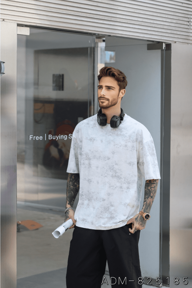 letuswin|New Streetwear Short-Sleeve | Loose Fit Bamboo Cotton Premium | Mountain Print Outdoor Casual #825185