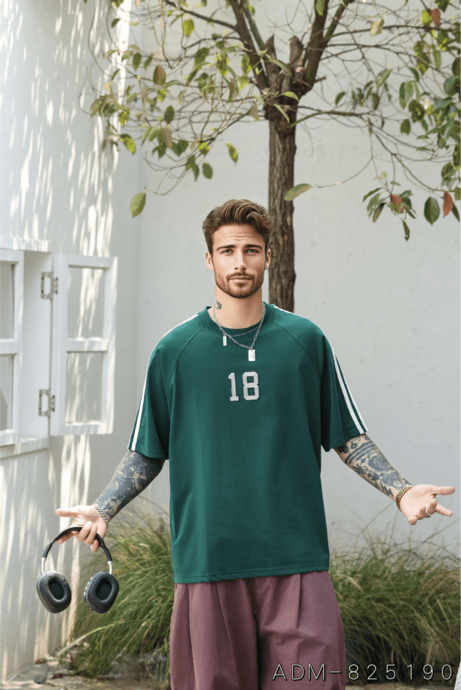 letuswin|New Oversized Stripe Tee | American Embroidery Design | Outdoor Unisex Matching #825190 - Image 7