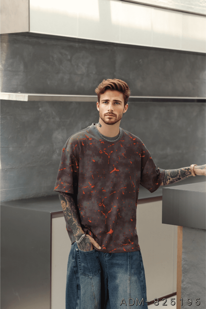 letuswin|Heavyweight Streetwear Tee | Dual-Tone Washed Label Burnout | American Vintage Commuter #825195 - Image 5