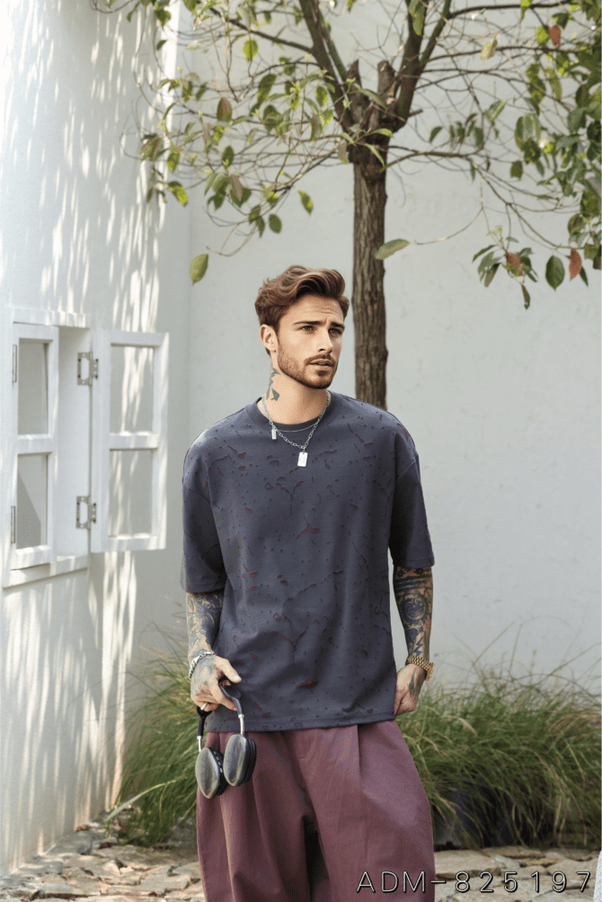 letuswin|SS25 Heavyweight New | Loose Fit Dual-Tone Guochao Burnout Coating | Streetwear Daily Essential #825197 - Image 7