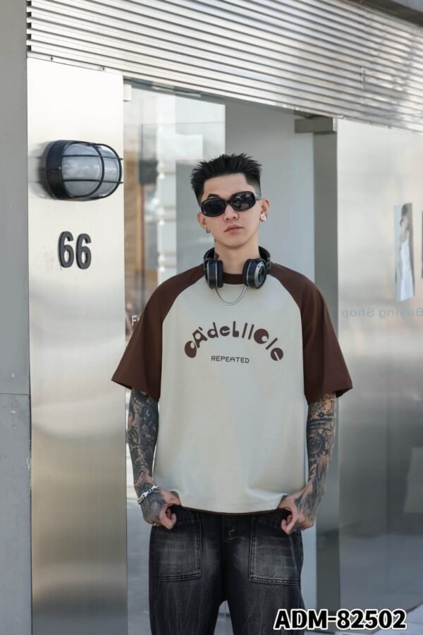 ADM New Color Block Raglan T-shirt 82502 - 200gsm Premium Cotton | Burnout Print Wholesale (3 Colors) - Image 2