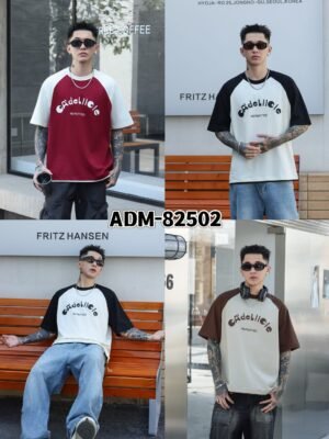 ADM New Color Block Raglan T-shirt 82502 - 200gsm Premium Cotton | Burnout Print Wholesale (3 Colors)