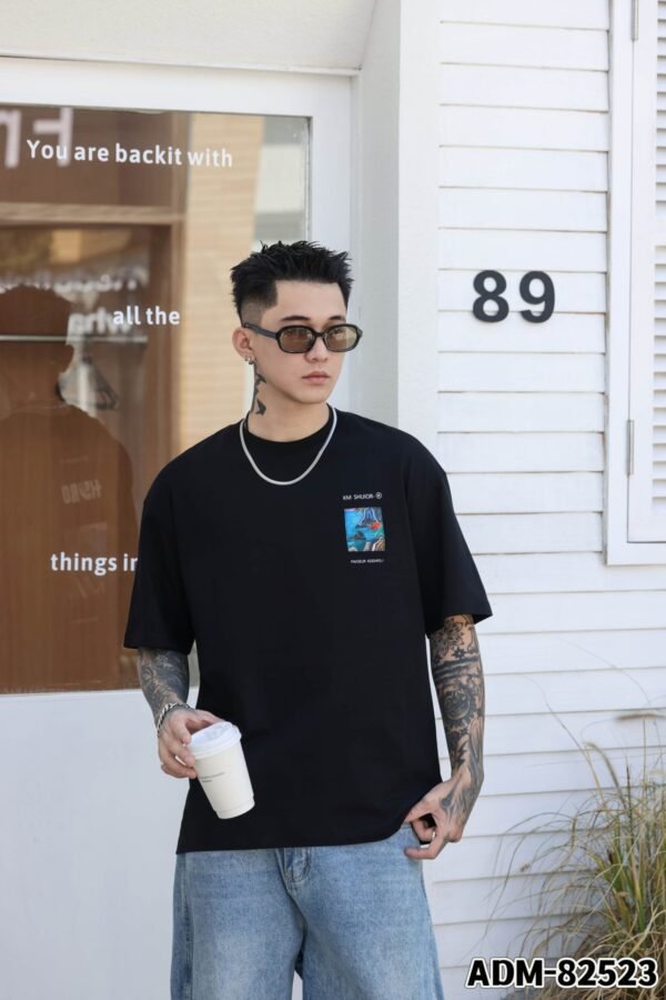 ADM New Custom Jacquard Cotton T-shirt 82523 - 200gsm Premium Streetwear | Wholesale (3 Colors) - Image 11