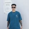 ADM New Custom Jacquard Cotton T-shirt 82523 - 200gsm Premium Streetwear | Wholesale (3 Colors) - Blue
