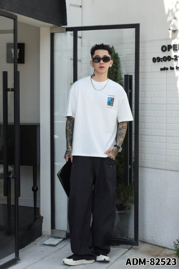 ADM New Custom Jacquard Cotton T-shirt 82523 - 200gsm Premium Streetwear | Wholesale (3 Colors) - Image 5