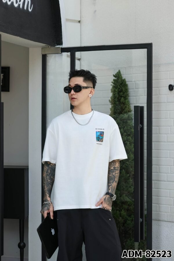 ADM New Custom Jacquard Cotton T-shirt 82523 - 200gsm Premium Streetwear | Wholesale (3 Colors) - Image 4