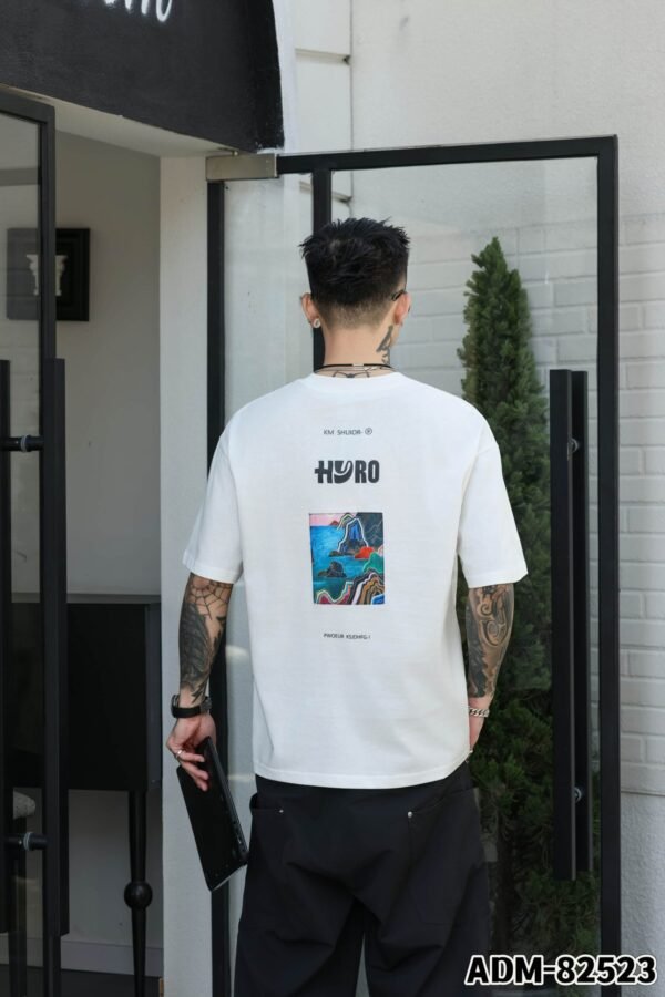 ADM New Custom Jacquard Cotton T-shirt 82523 - 200gsm Premium Streetwear | Wholesale (3 Colors) - Image 3