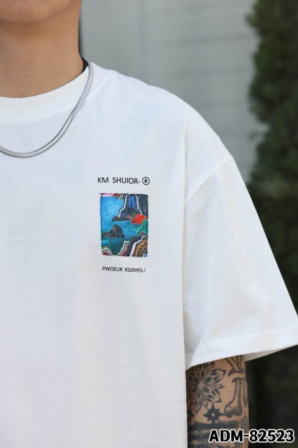ADM New Custom Jacquard Cotton T-shirt 82523 - 200gsm Premium Streetwear | Wholesale (3 Colors) - Image 2