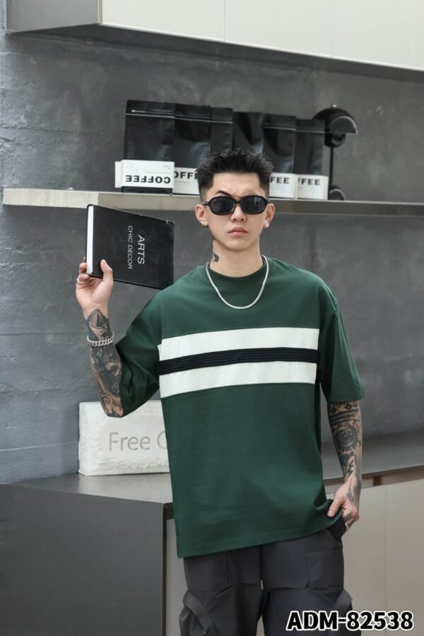 ADM New Contrast Panel Tape Trim T-shirt 82538 - 200gsm Premium Cotton | Streetwear Wholesale (4 Colors) - Image 14