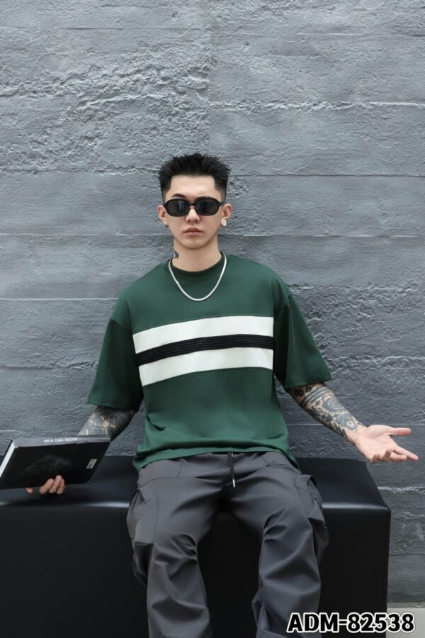 ADM New Contrast Panel Tape Trim T-shirt 82538 - 200gsm Premium Cotton | Streetwear Wholesale (4 Colors) - Image 13