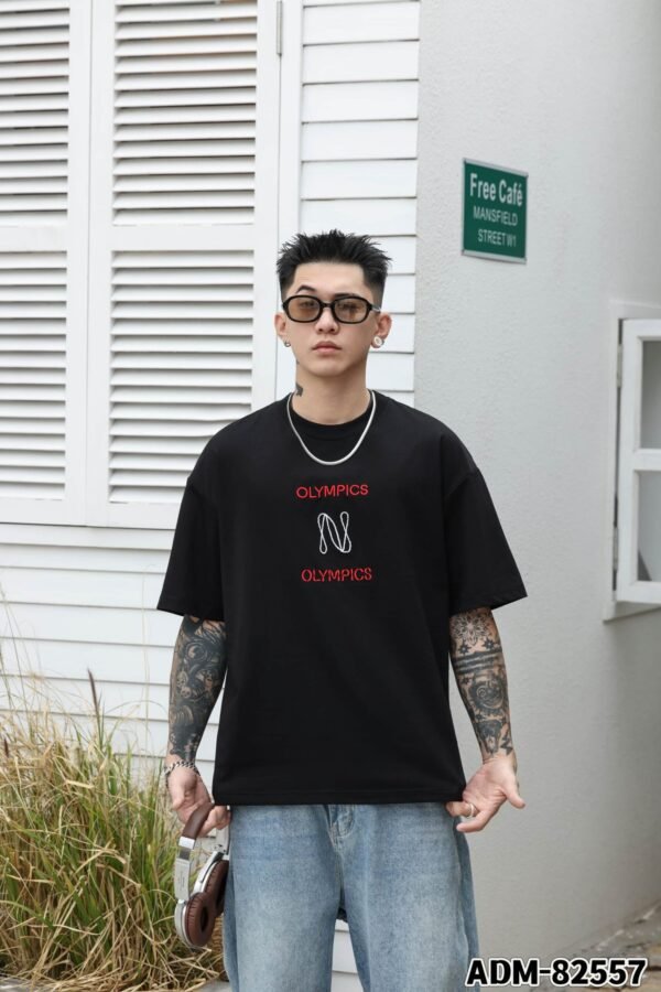 ADM New Raised Bridge Embroidery T-shirt 82557 - 200gsm Premium Cotton | Streetwear Wholesale (3 Colors) - Image 10