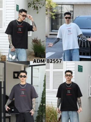 ADM New Raised Bridge Embroidery T-shirt 82557 - 200gsm Premium Cotton | Streetwear Wholesale (3 Colors)