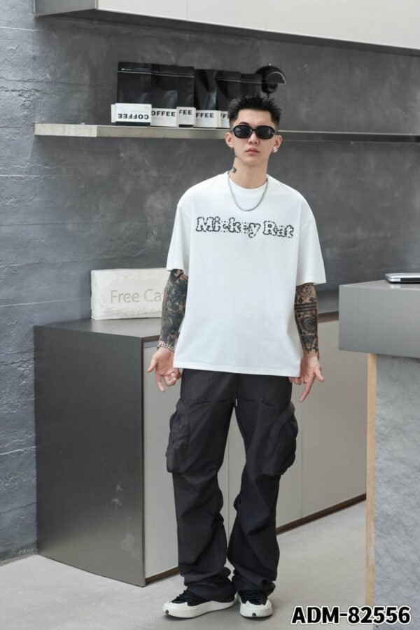 ADM New Crystal Embellished Cotton T-shirt 82556 - 200gsm Premium Streetwear | Wholesale (3 Colors) - Image 7