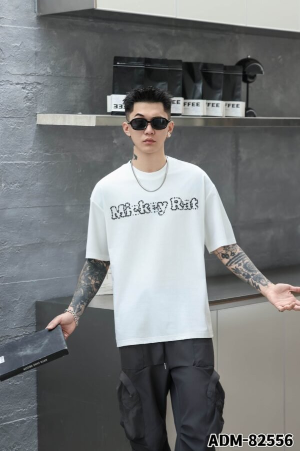 ADM New Crystal Embellished Cotton T-shirt 82556 - 200gsm Premium Streetwear | Wholesale (3 Colors) - Image 6