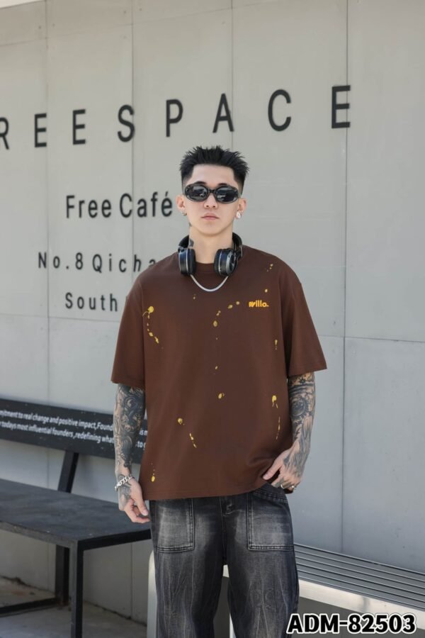 ADM New 3D Embroidered Splatter T-shirt 82503 - 200gsm Cotton | Urban Streetwear Wholesale (4 Colors) - Image 14