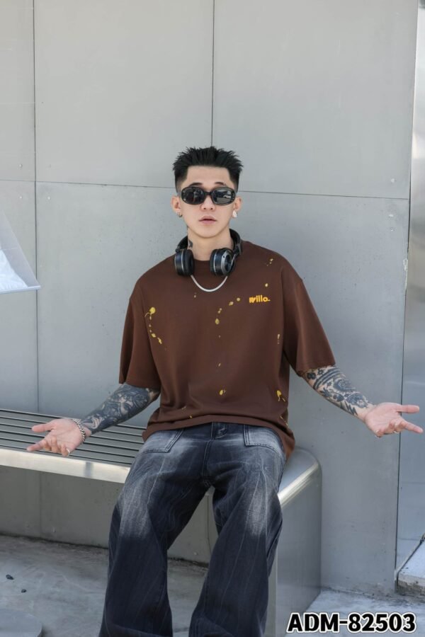 ADM New 3D Embroidered Splatter T-shirt 82503 - 200gsm Cotton | Urban Streetwear Wholesale (4 Colors) - Image 13