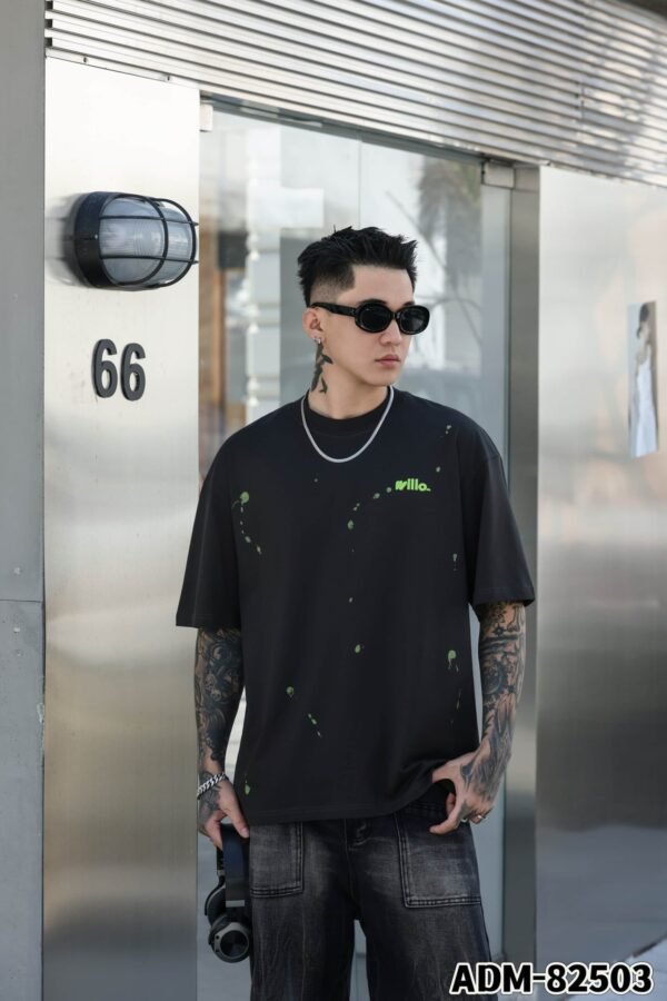 ADM New 3D Embroidered Splatter T-shirt 82503 - 200gsm Cotton | Urban Streetwear Wholesale (4 Colors) - Image 8