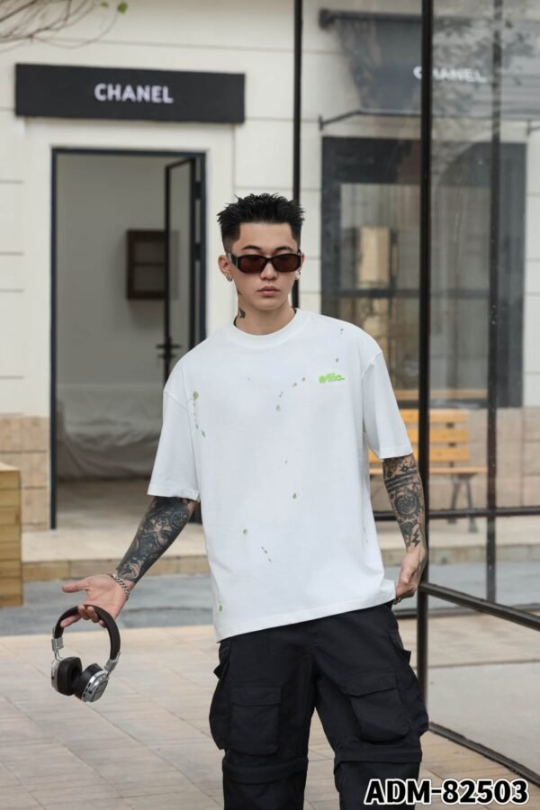 ADM New 3D Embroidered Splatter T-shirt 82503 - 200gsm Cotton | Urban Streetwear Wholesale (4 Colors) - Image 5