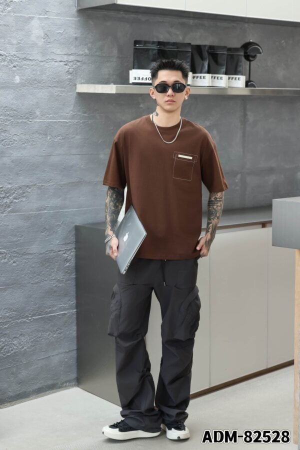 ADM New Embroidered Pocket T-shirt 82528 - 200gsm Premium Cotton | Streetwear Wholesale (4 Colors) - Image 14