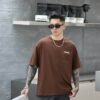 ADM New Embroidered Pocket T-shirt 82528 - 200gsm Premium Cotton | Streetwear Wholesale (4 Colors) - Coffee