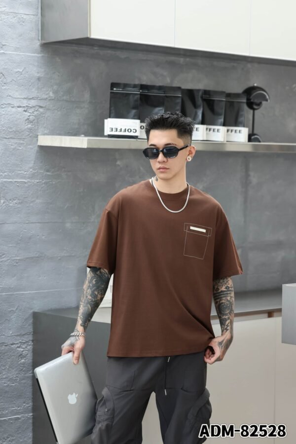 ADM New Embroidered Pocket T-shirt 82528 - 200gsm Premium Cotton | Streetwear Wholesale (4 Colors) - Image 13