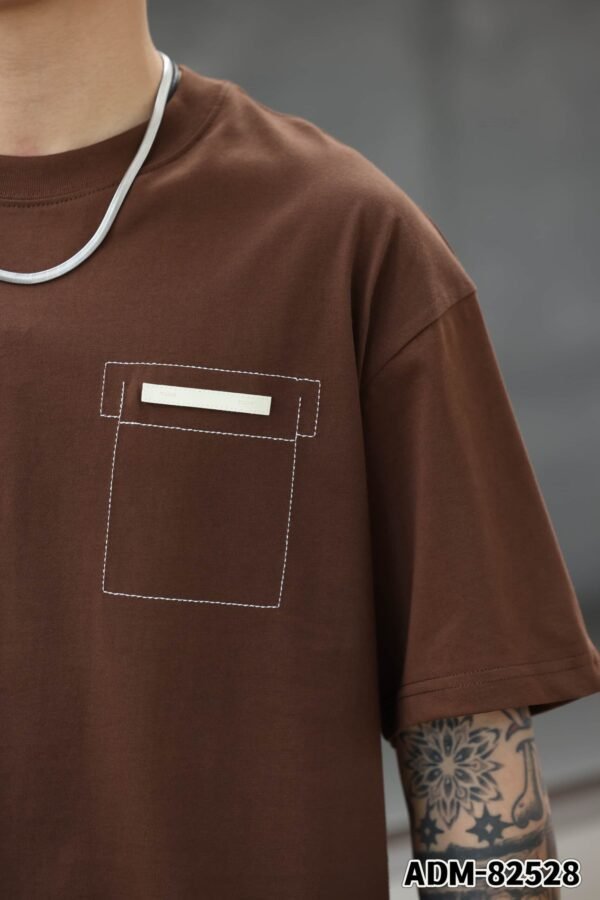 ADM New Embroidered Pocket T-shirt 82528 - 200gsm Premium Cotton | Streetwear Wholesale (4 Colors) - Image 15