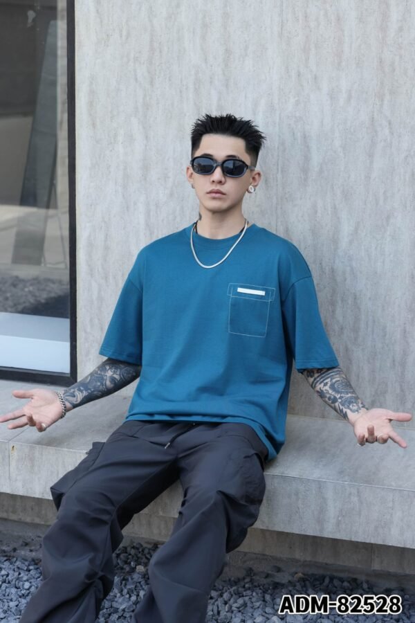 ADM New Embroidered Pocket T-shirt 82528 - 200gsm Premium Cotton | Streetwear Wholesale (4 Colors) - Image 9