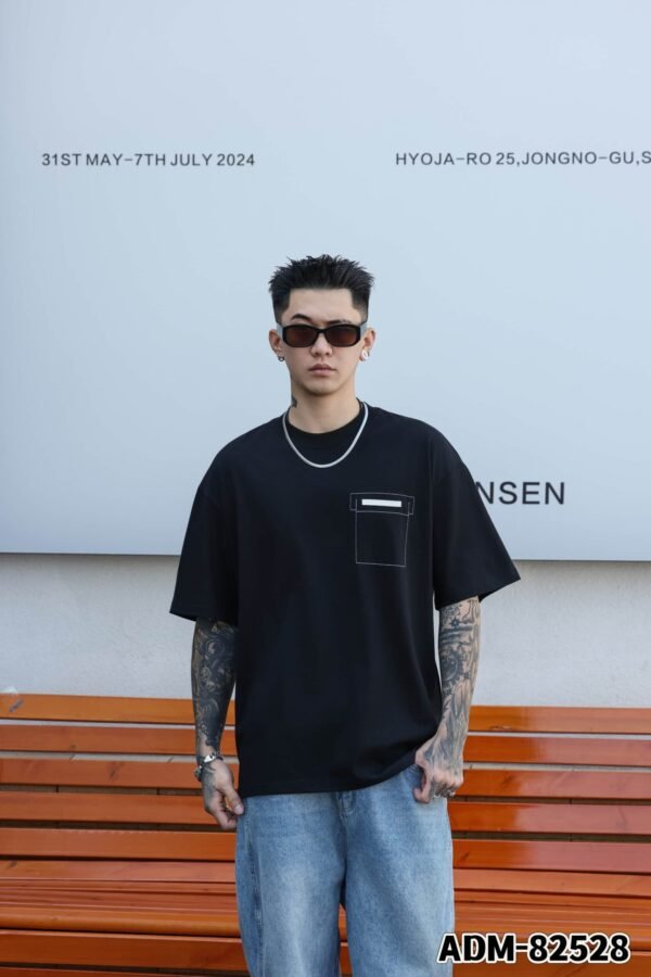 ADM New Embroidered Pocket T-shirt 82528 - 200gsm Premium Cotton | Streetwear Wholesale (4 Colors) - Image 5