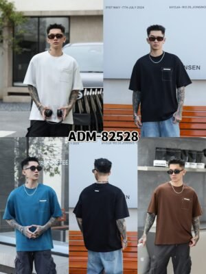 ADM New Embroidered Pocket T-shirt 82528 - 200gsm Premium Cotton | Streetwear Wholesale (4 Colors)