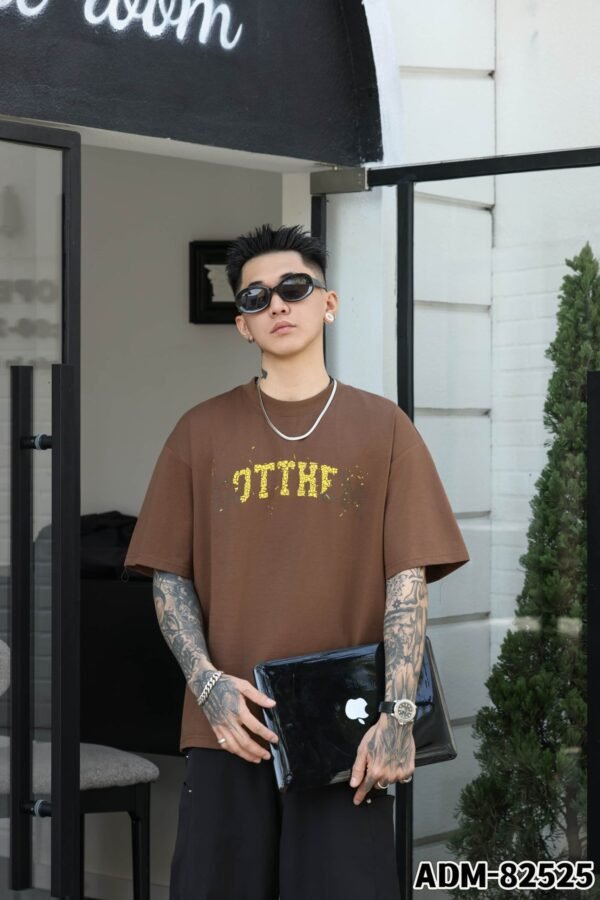 ADM New Flocked Foam Print T-shirt 82525 - 200gsm Premium Cotton | Streetwear Wholesale (4 Colors) - Image 14