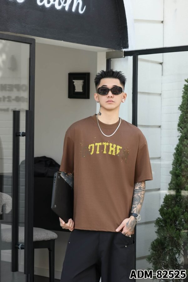 ADM New Flocked Foam Print T-shirt 82525 - 200gsm Premium Cotton | Streetwear Wholesale (4 Colors) - Image 13