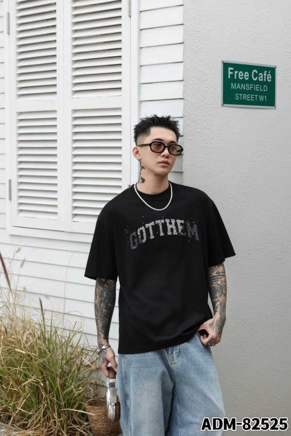 ADM New Flocked Foam Print T-shirt 82525 - 200gsm Premium Cotton | Streetwear Wholesale (4 Colors) - Image 9