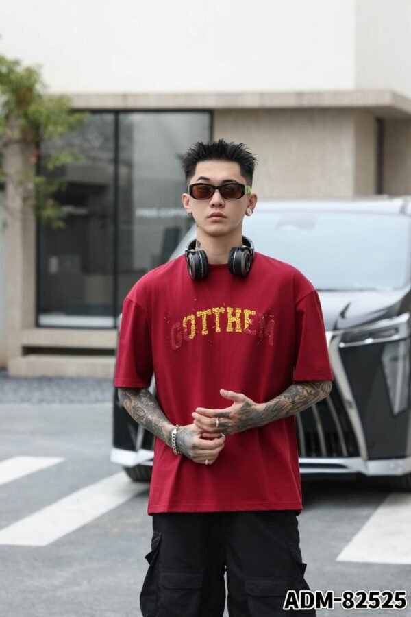 ADM New Flocked Foam Print T-shirt 82525 - 200gsm Premium Cotton | Streetwear Wholesale (4 Colors) - Image 6