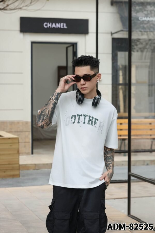 ADM New Flocked Foam Print T-shirt 82525 - 200gsm Premium Cotton | Streetwear Wholesale (4 Colors) - Image 4