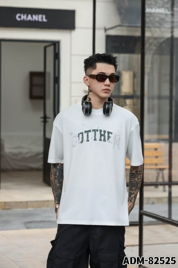 ADM New Flocked Foam Print T-shirt 82525 - 200gsm Premium Cotton | Streetwear Wholesale (4 Colors) - Image 2