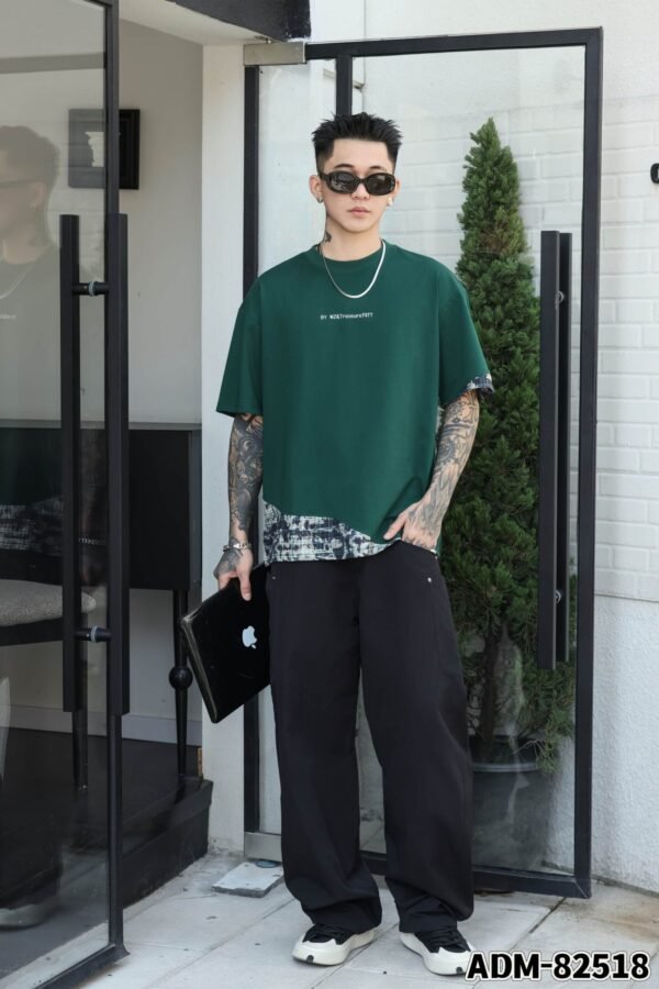 ADM New Patchwork Cotton T-shirt 82518 - 200gsm Premium Streetwear | Wholesale (4 Colors) - Image 14