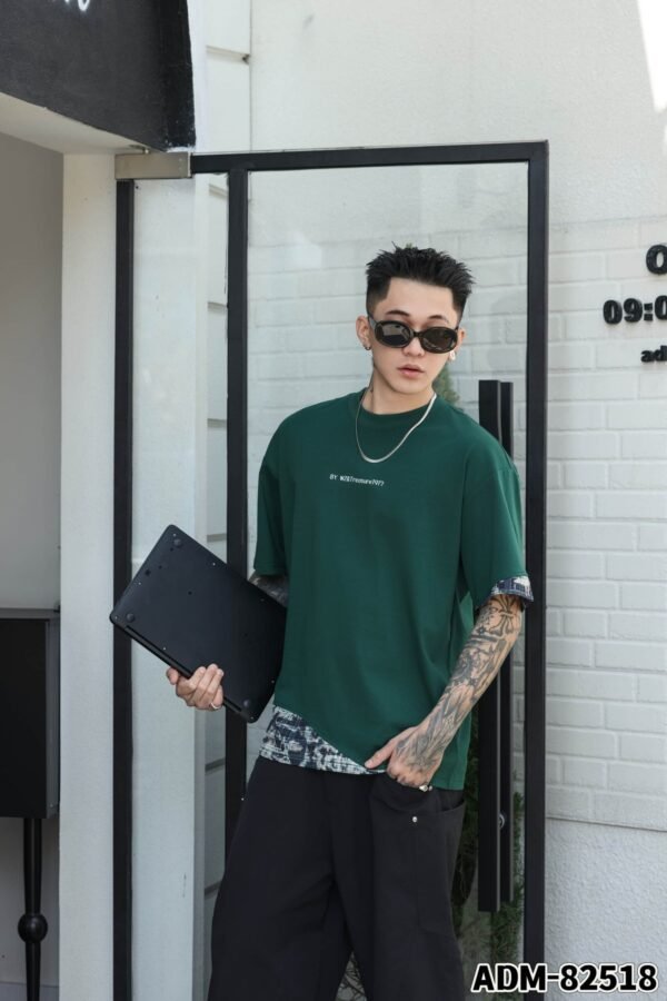 ADM New Patchwork Cotton T-shirt 82518 - 200gsm Premium Streetwear | Wholesale (4 Colors) - Image 13