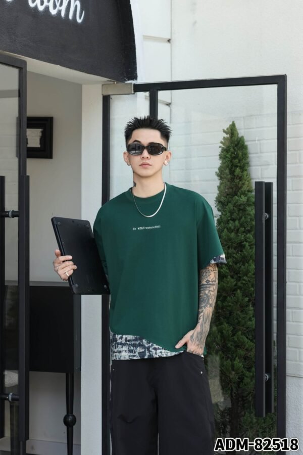 ADM New Patchwork Cotton T-shirt 82518 - 200gsm Premium Streetwear | Wholesale (4 Colors) - Image 12