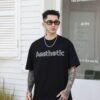 ADM New 3D Printed Cotton T-shirt 82508 - 200gsm Premium Streetwear | Wholesale (4 Colors) - ​​Black