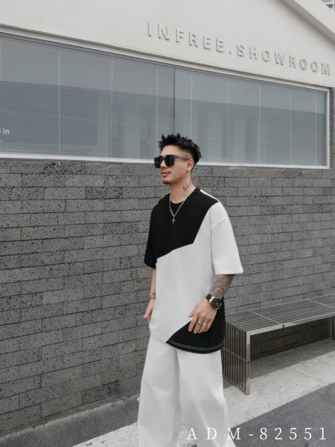 ADM New Structural Contrast Panel T-shirt 82551 - 200gsm Premium Cotton | Streetwear Wholesale (2 Colors) - Image 9